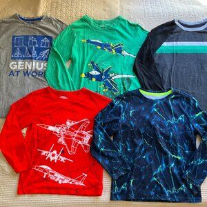 Boys Sz 8 Long Sleeve Tees, gently used: Old Navy, TRN1961, Osh Gosh Originals